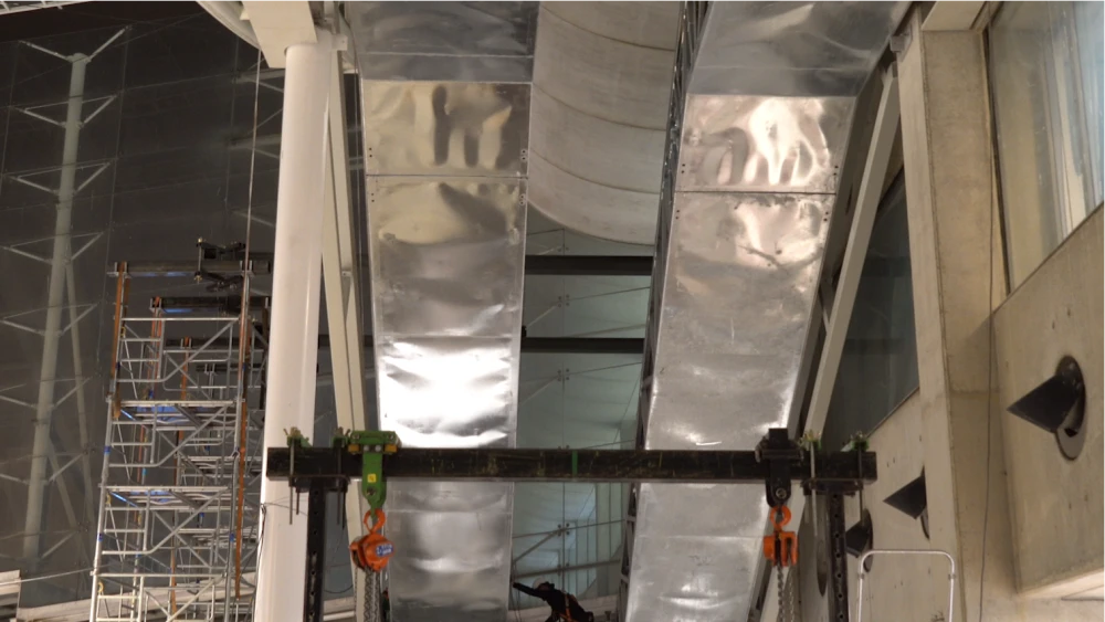 Installation Triplex - Vue des escaliers mécaniques